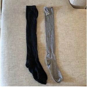🪞 NEW bundle of 2 ribbed thigh high fashion stockings cozy socks